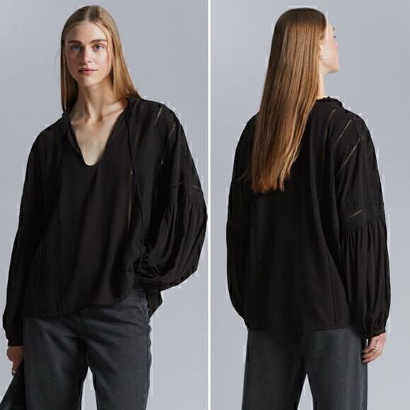 & Other Stories Tops - Aritzia & Other Stories Relaxed Embroidery Blouse Size S